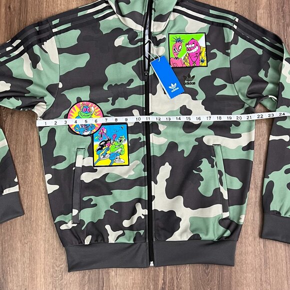 NEW Jeremy Scott x Adidas Camo Illustrated Artwork Track Jacket Sz S - Picture 8 of 14